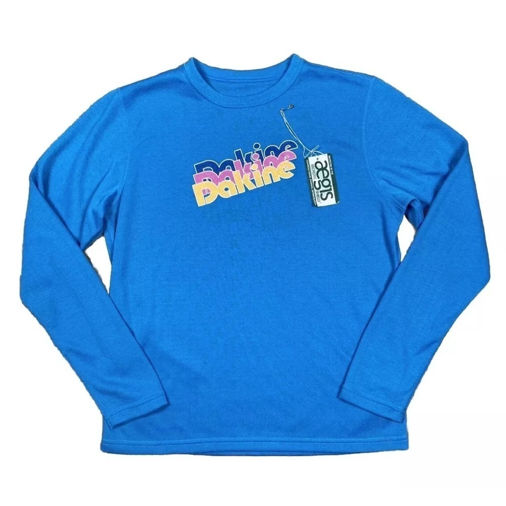 Dakine Girls XL Youth Mid-weight Base Layer Top Turquoise Blue Snow Shirt NEW